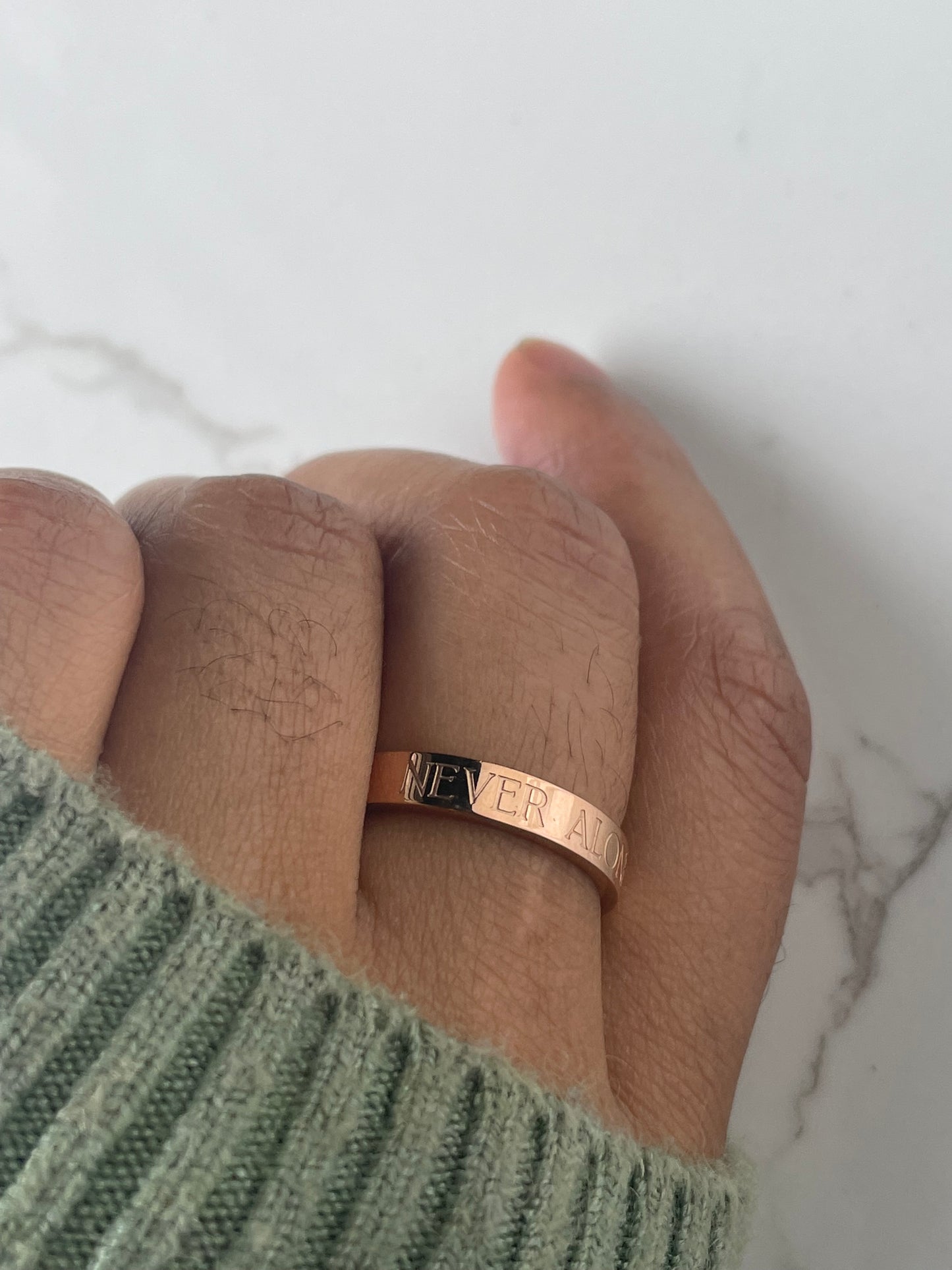 'Never Alone' Mini Affirmation ring-Kelly Praise
