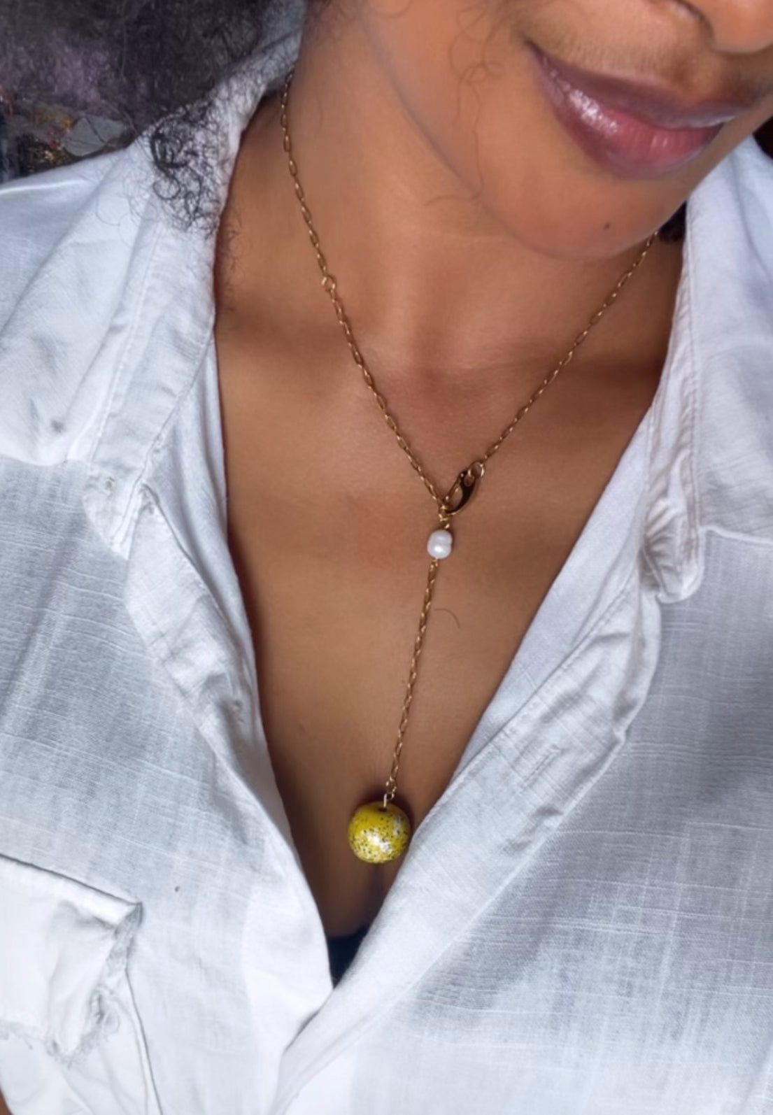 Yellow splash three way necklace