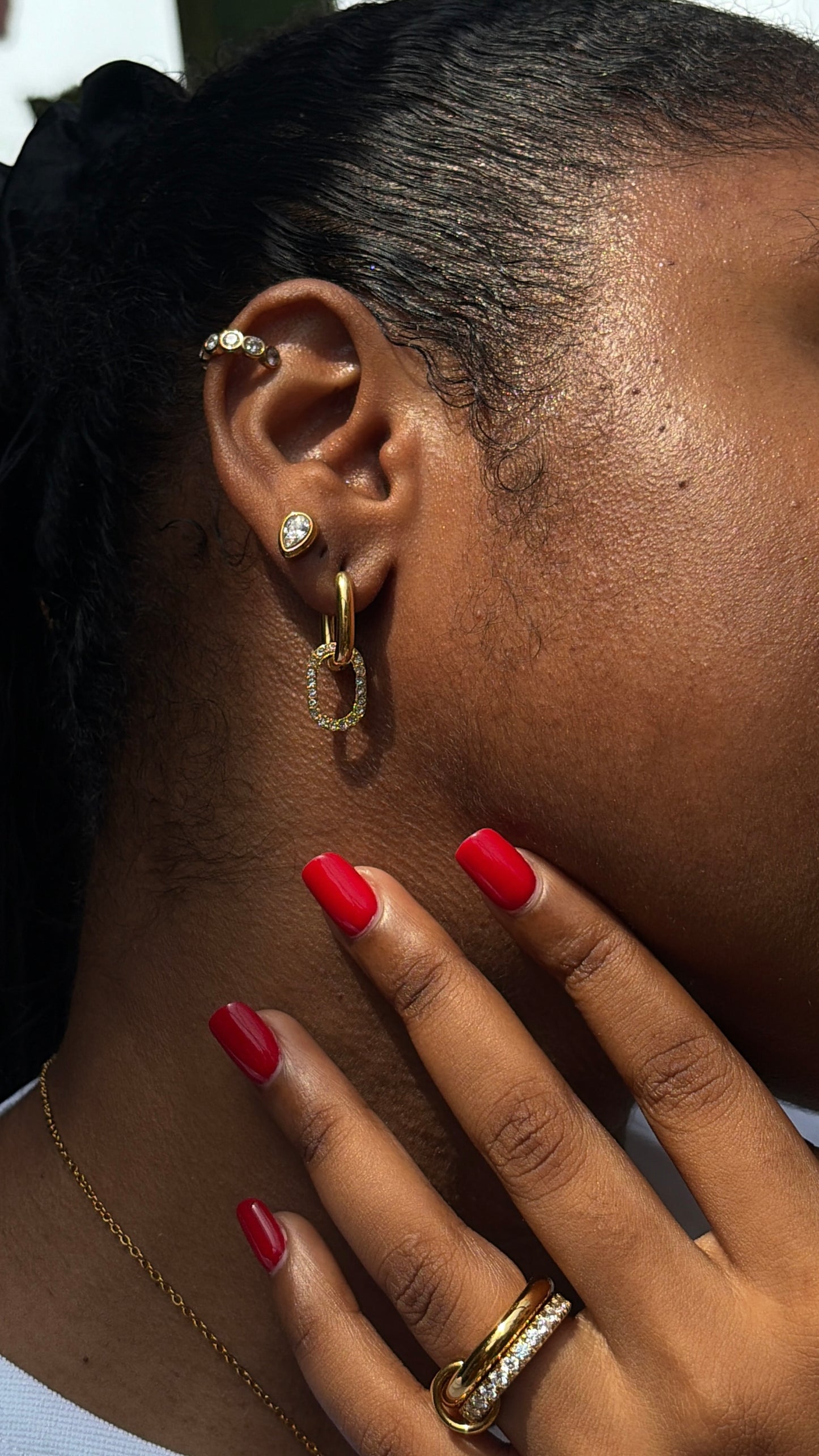 Bezel ear cuffs (pair)