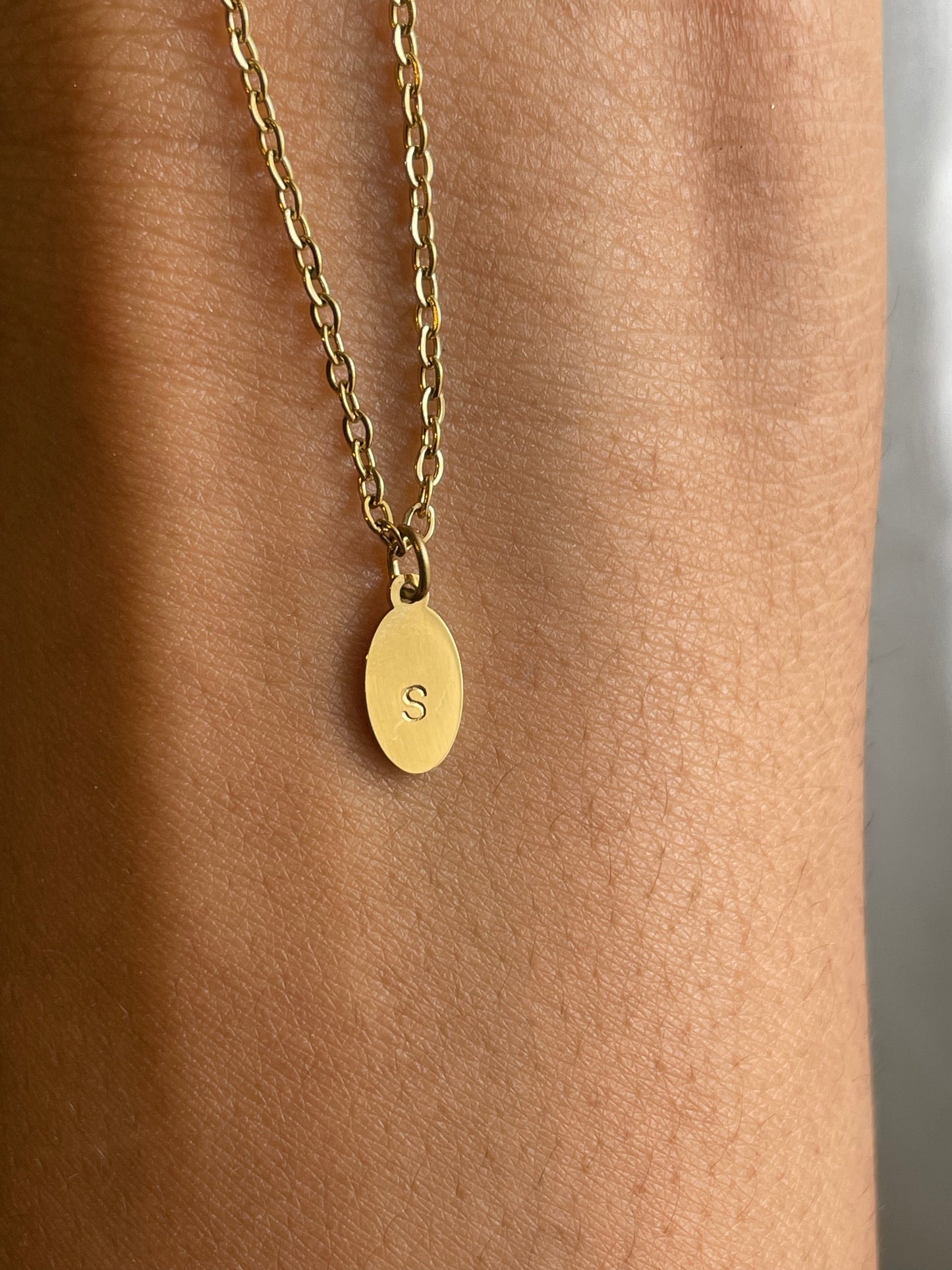 Oval charm necklace