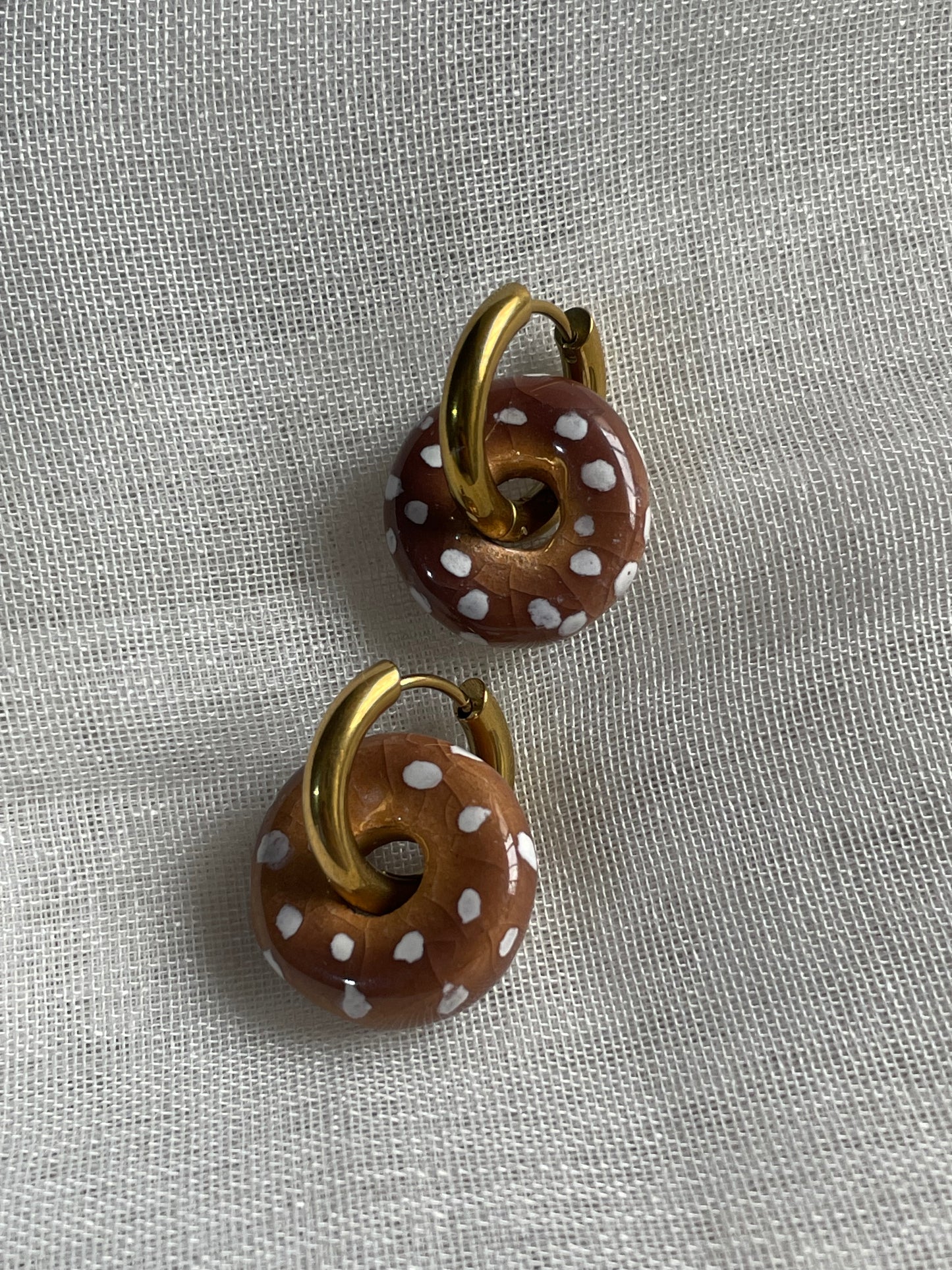 Donut hoop earrings