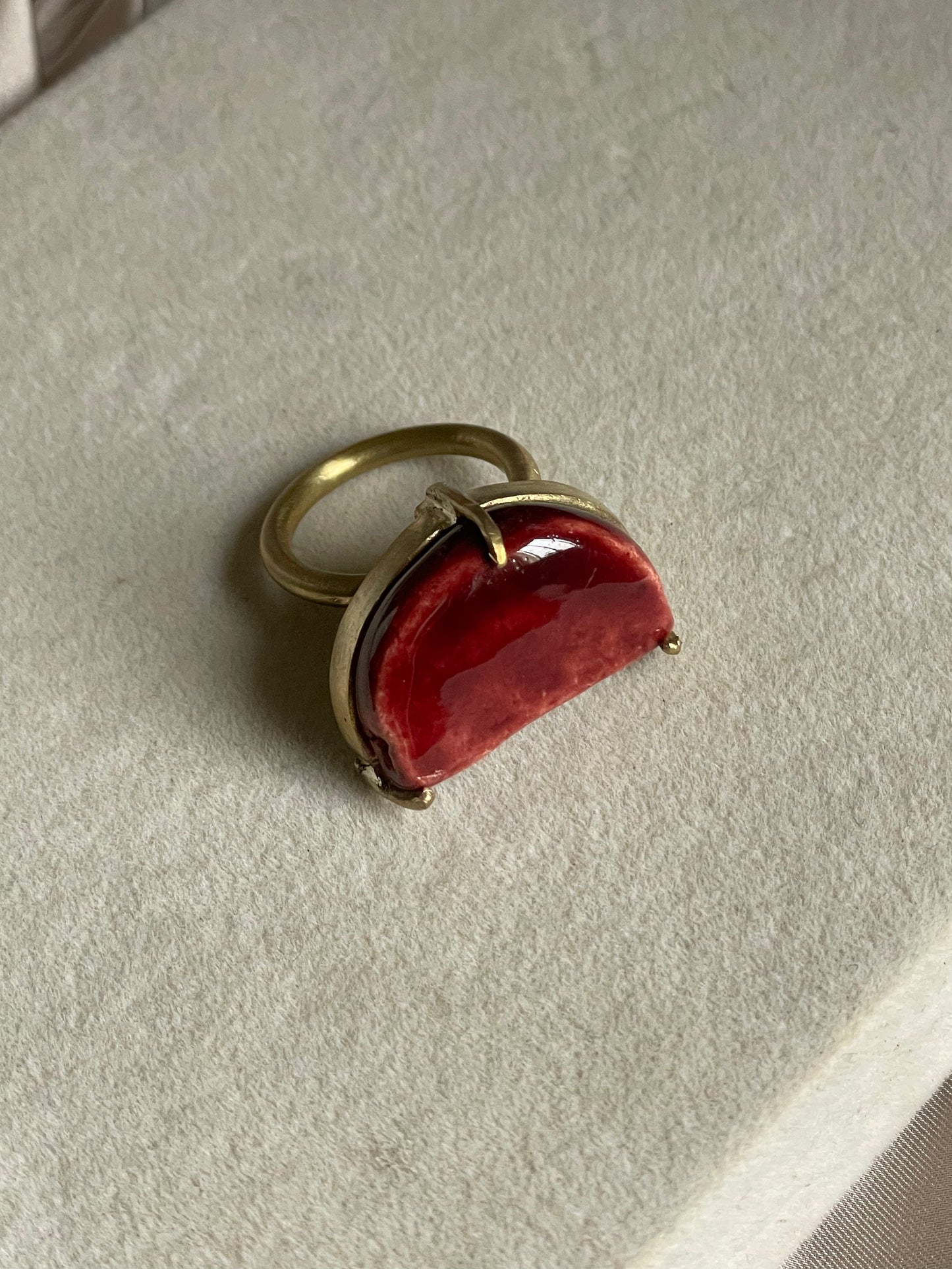 Merlot brass watermelon ring