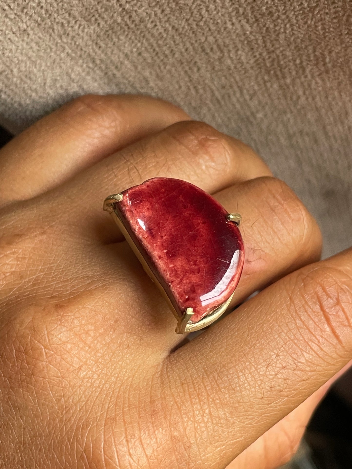 Merlot brass watermelon ring