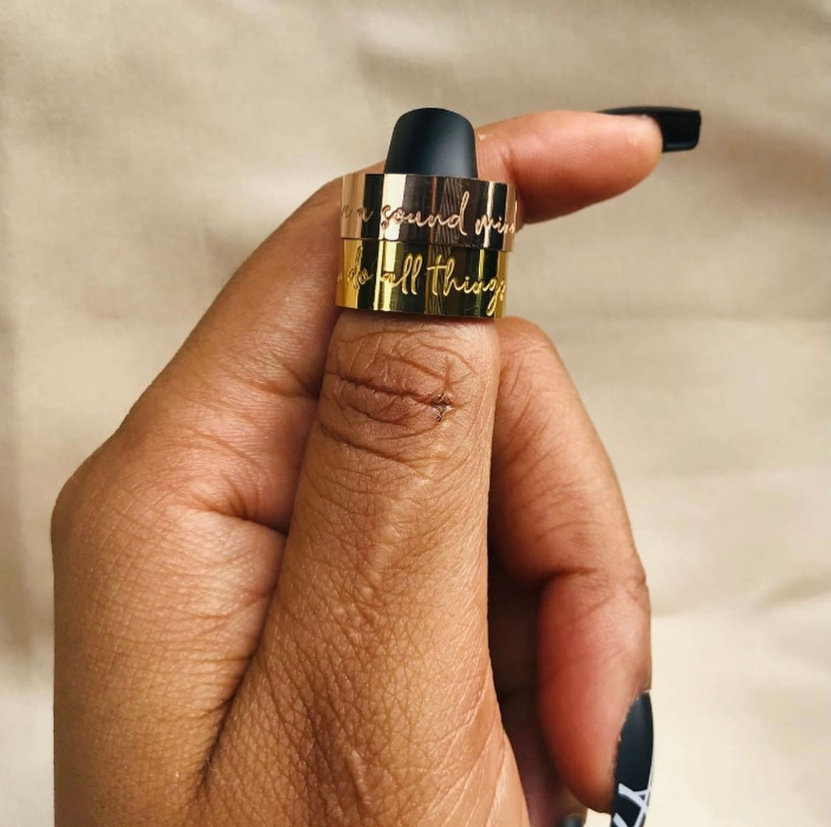 'I have a sound mind' Affirmation Ring - SIZE 8-Kelly Praise