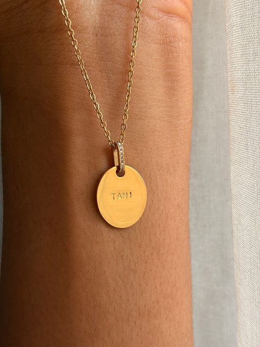Oval affirmation pendant