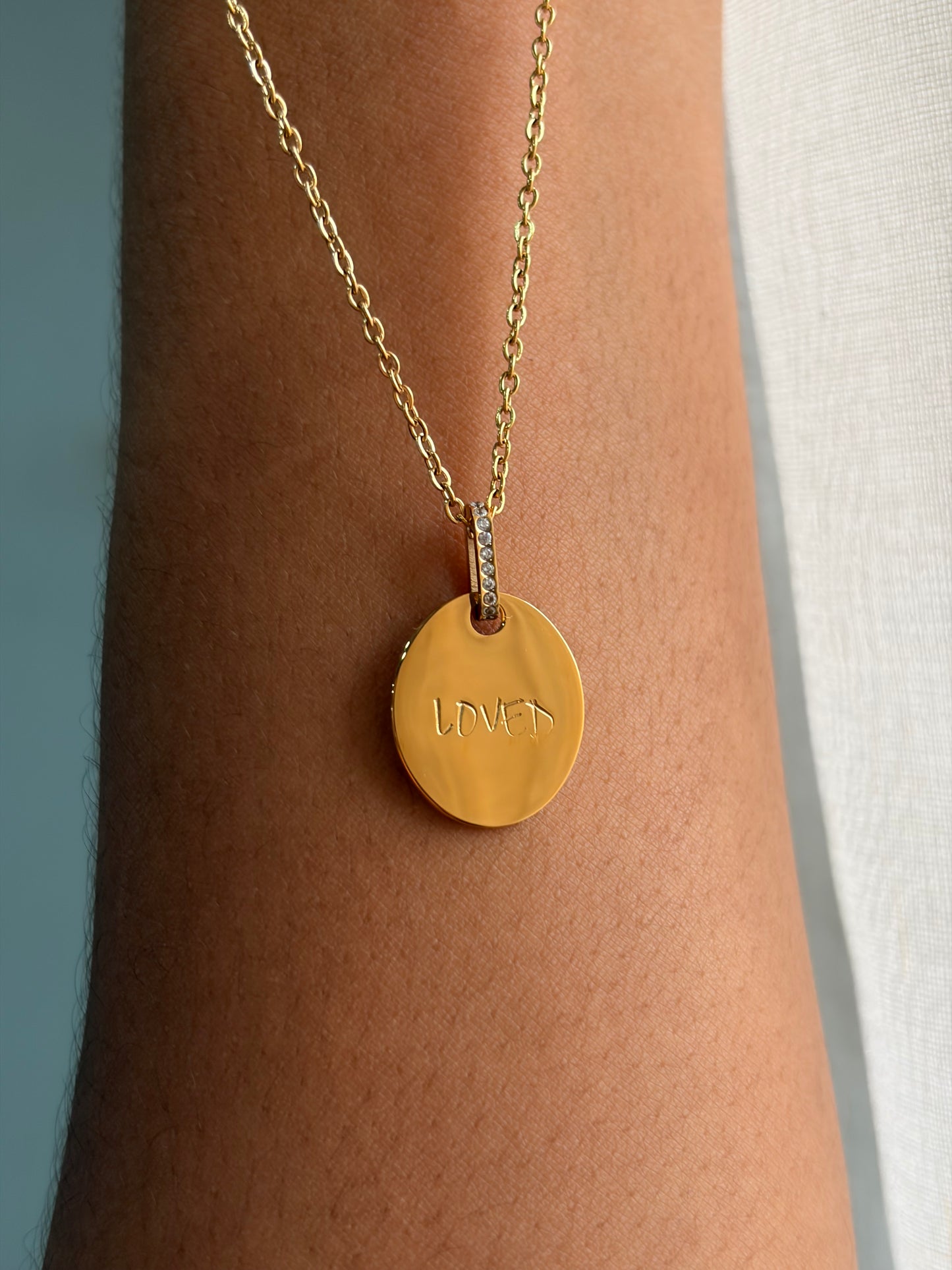 Oval affirmation pendant