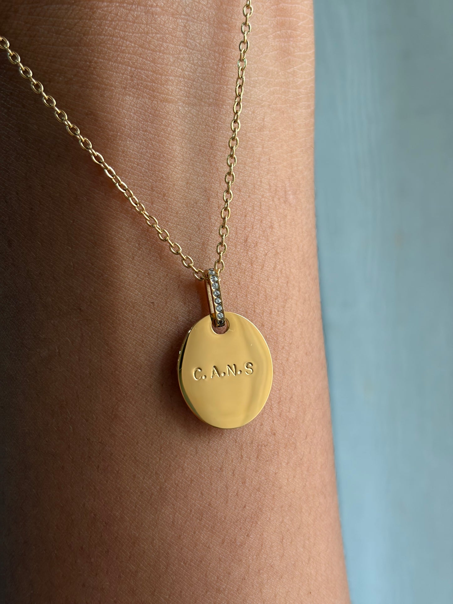 Oval affirmation pendant