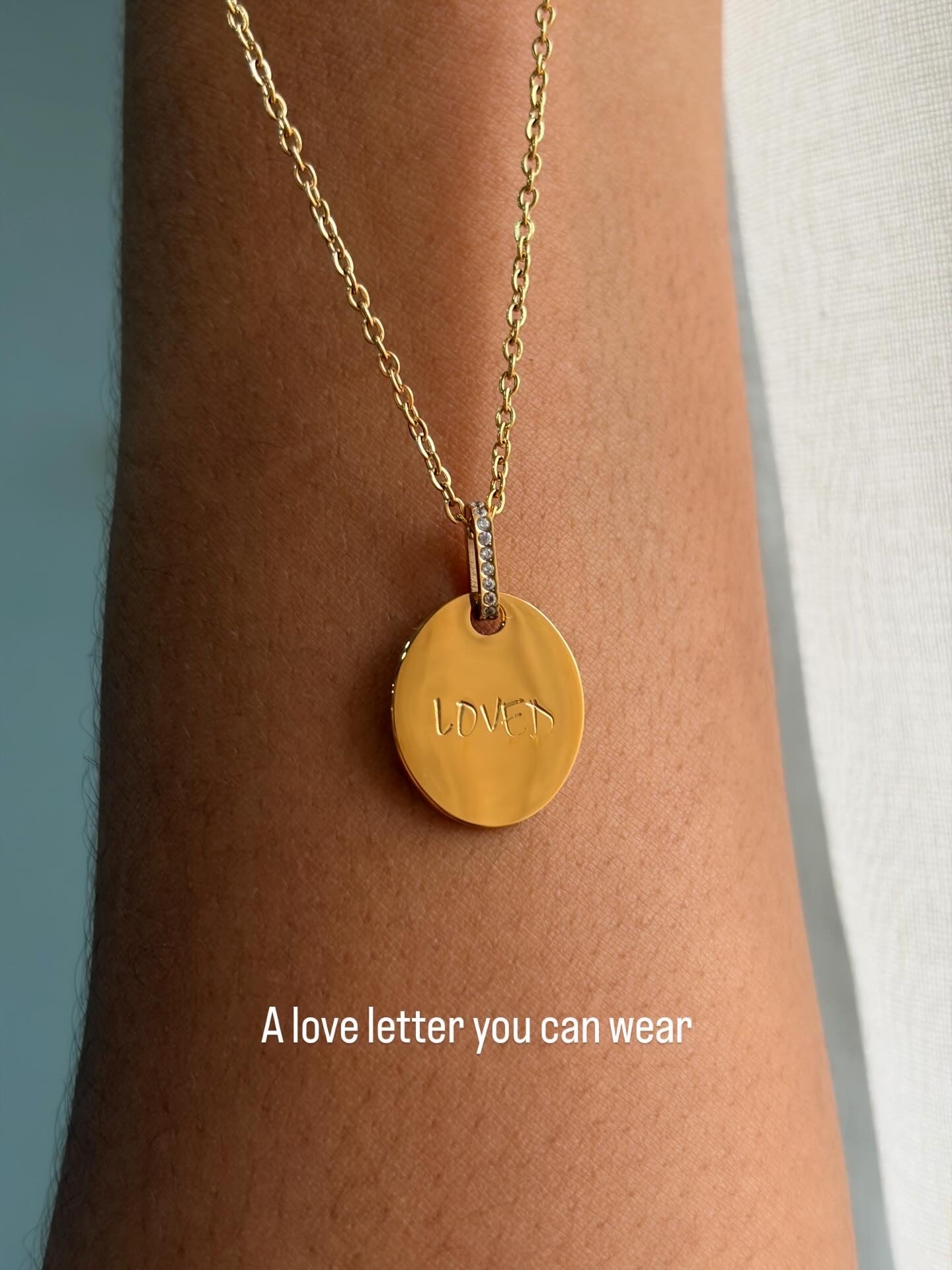 Oval affirmation pendant