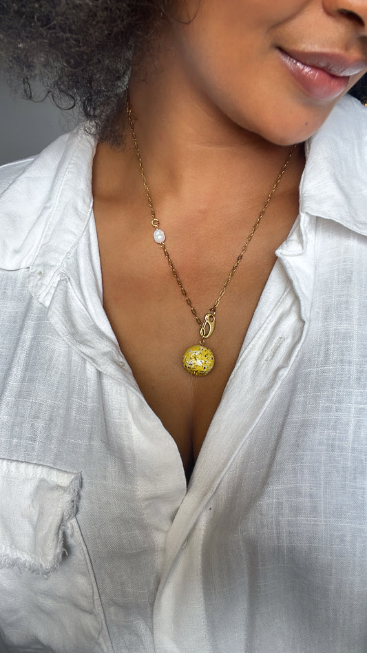 Yellow splash three way necklace