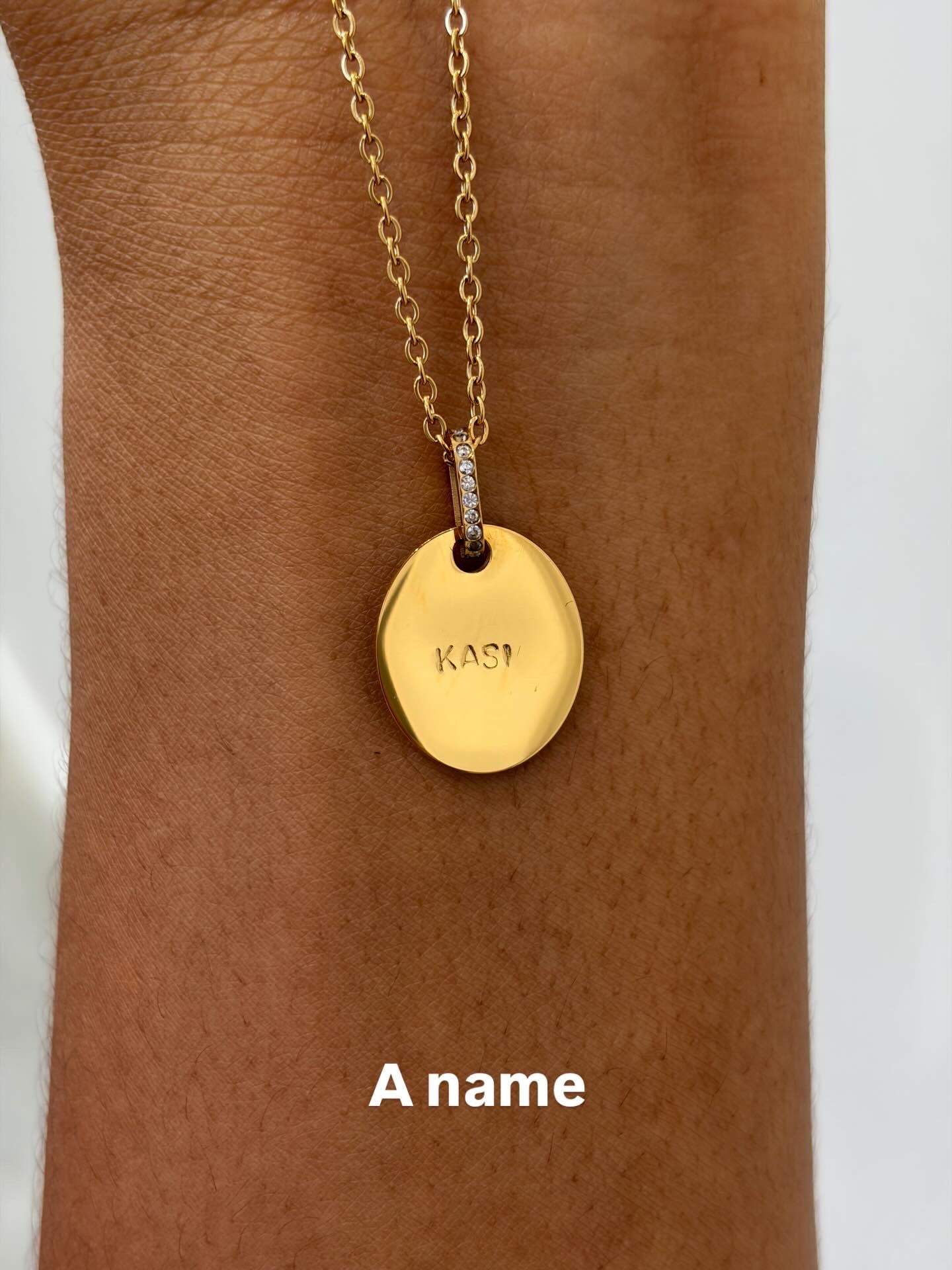 Oval affirmation pendant