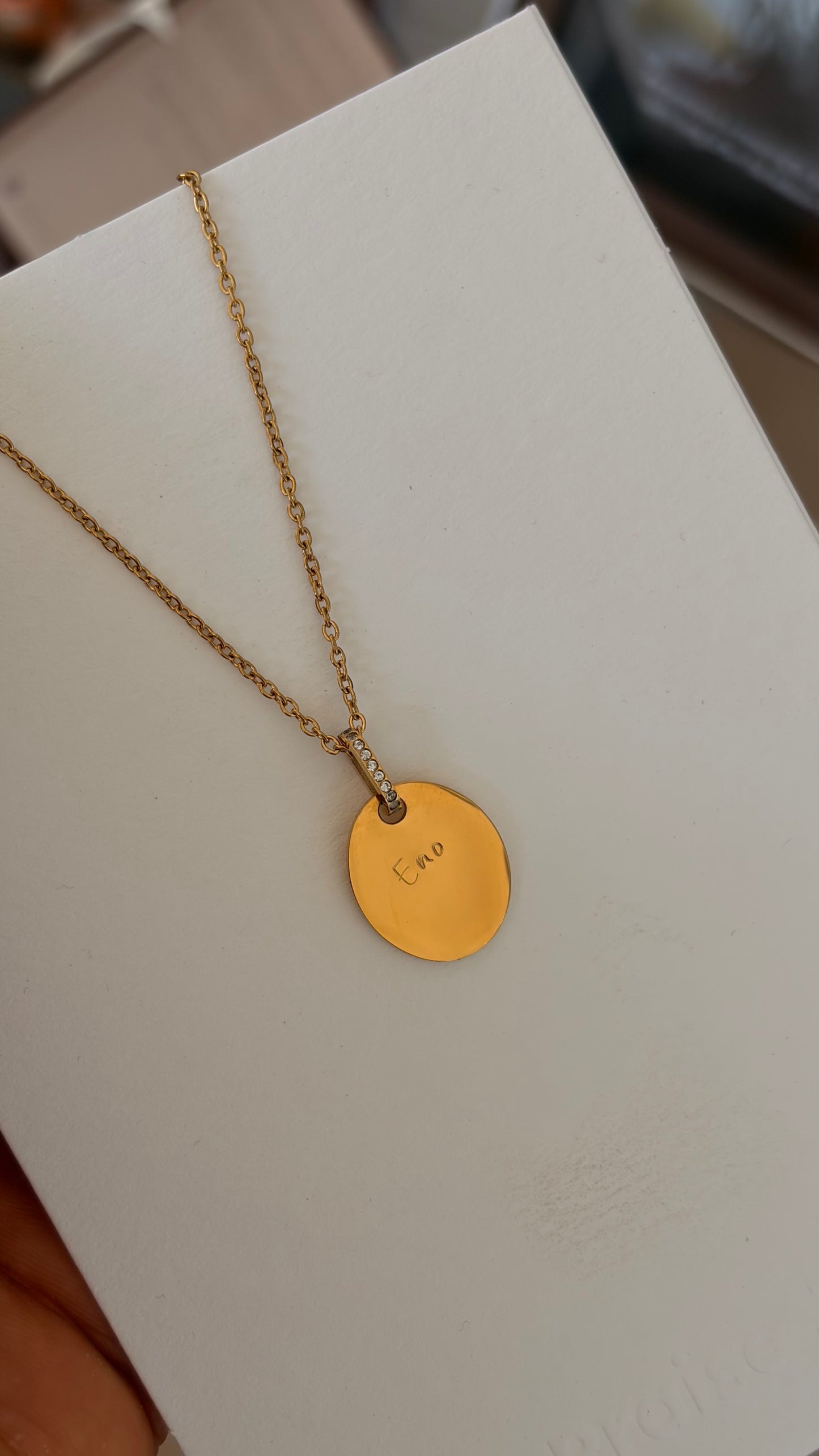 Oval affirmation pendant