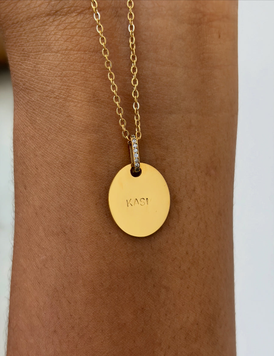 Oval affirmation pendant