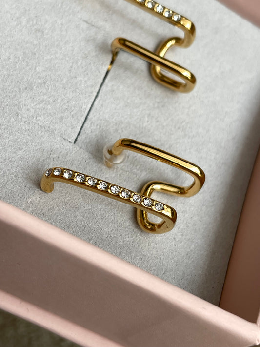Layered spiral stud earrings
