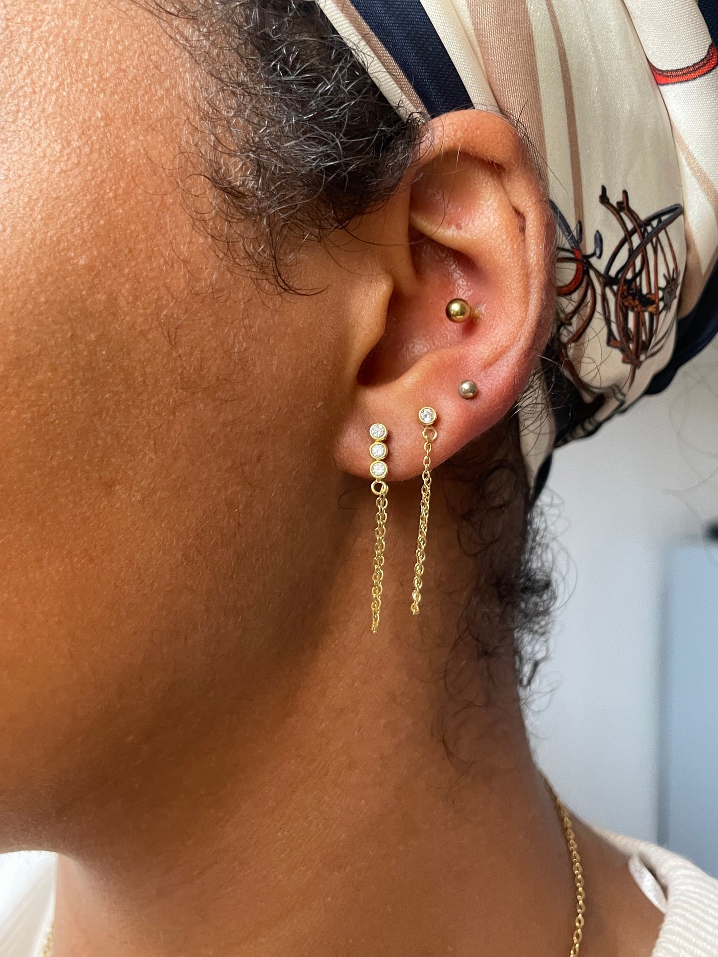 Ki assymetrical chain earrings