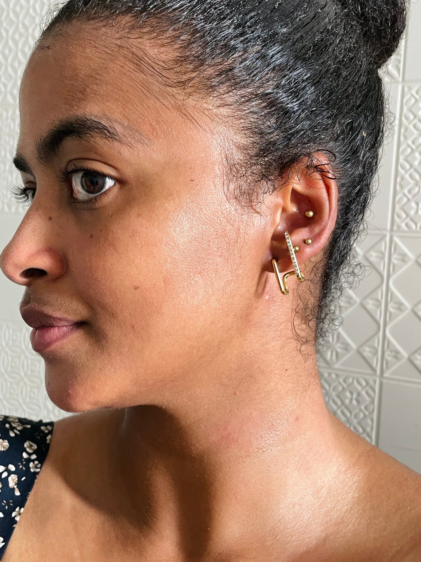 Layered spiral stud earrings