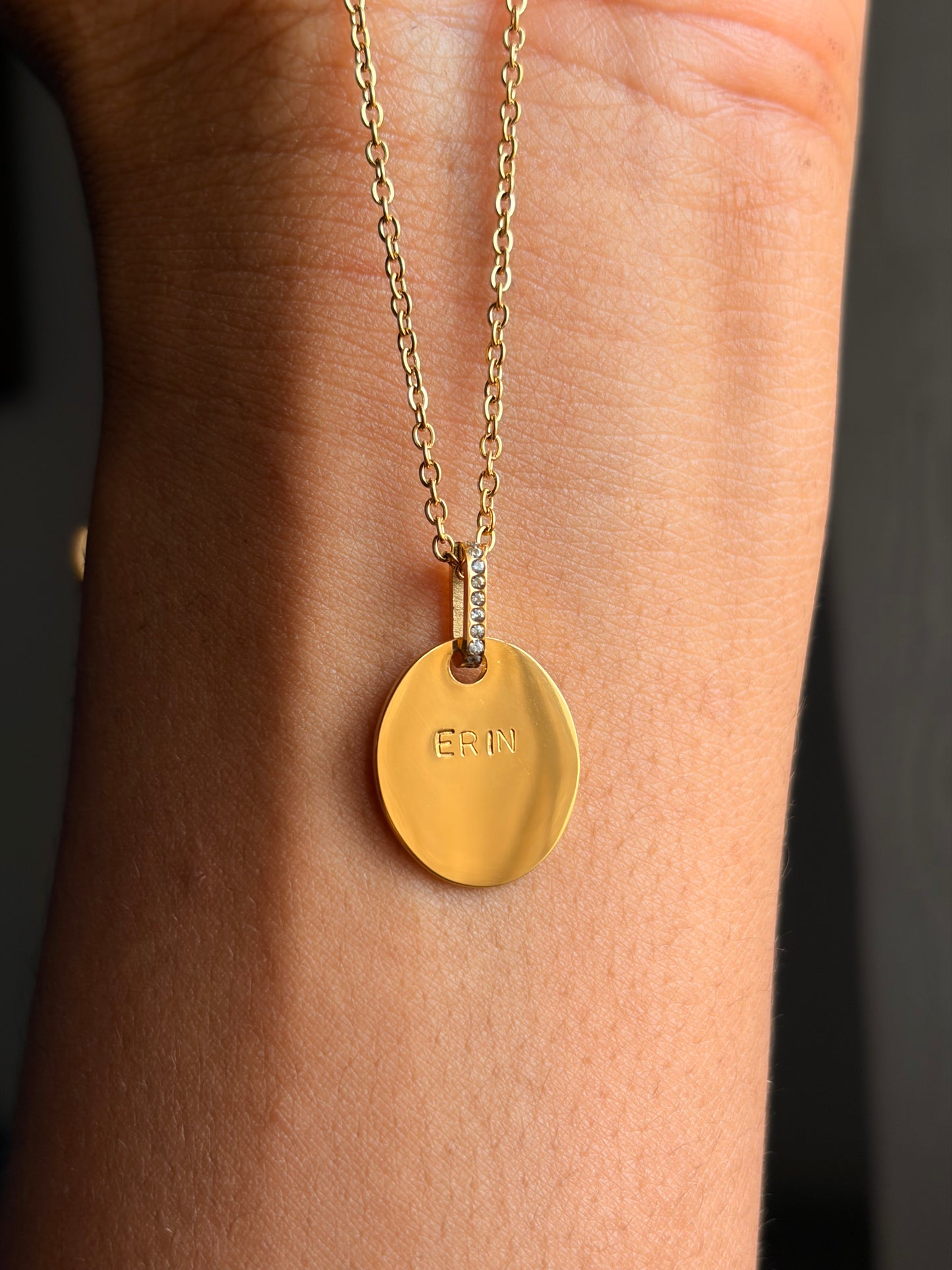 Oval affirmation pendant