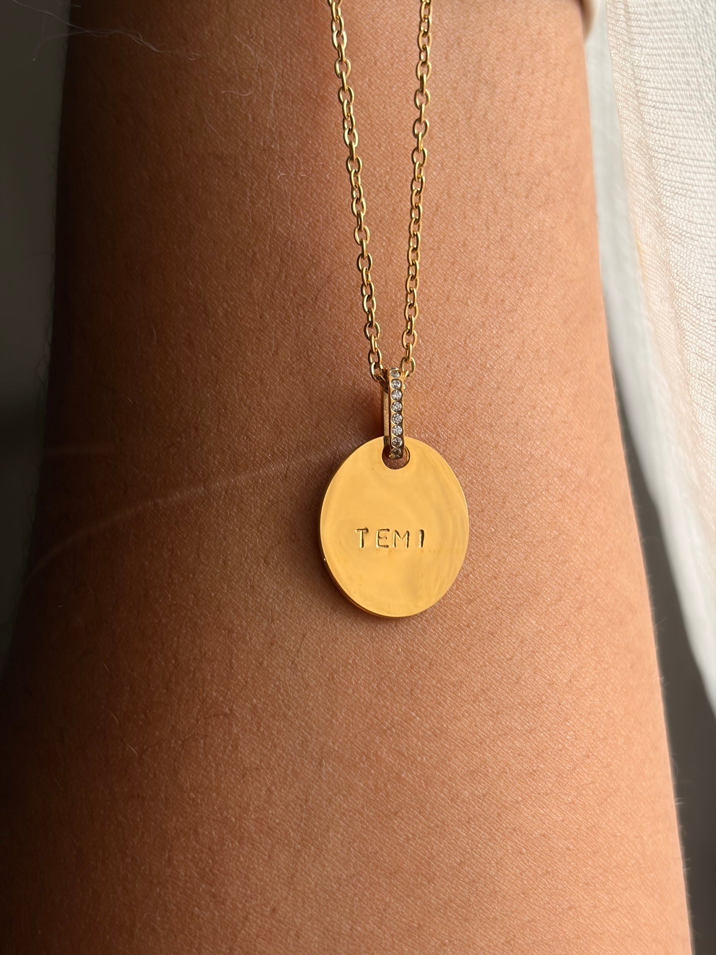 Oval affirmation pendant