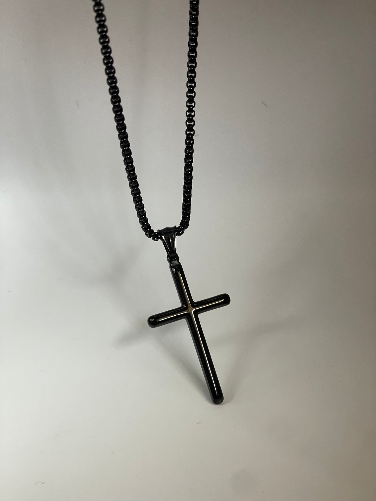 Black cross necklace