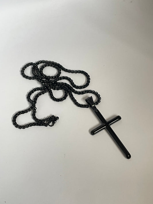 Black cross necklace