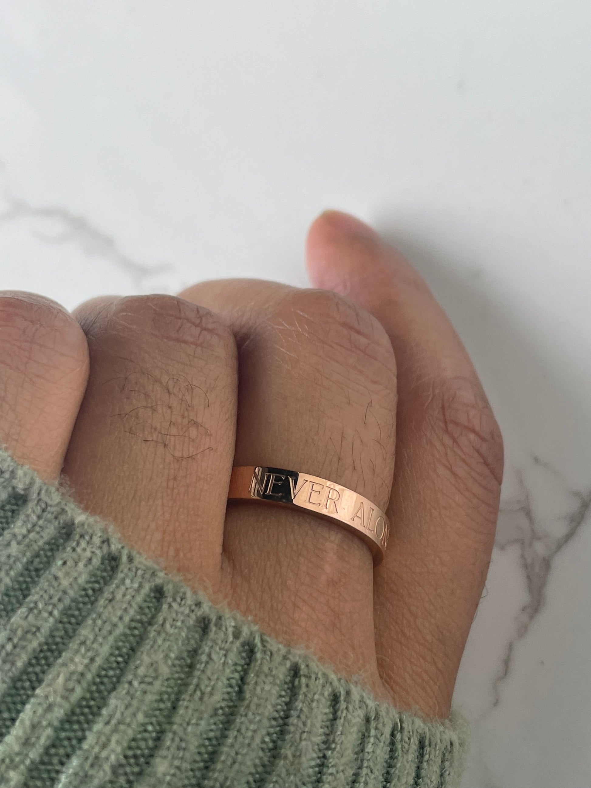 'Never Alone' Mini Affirmation ring-Kelly Praise