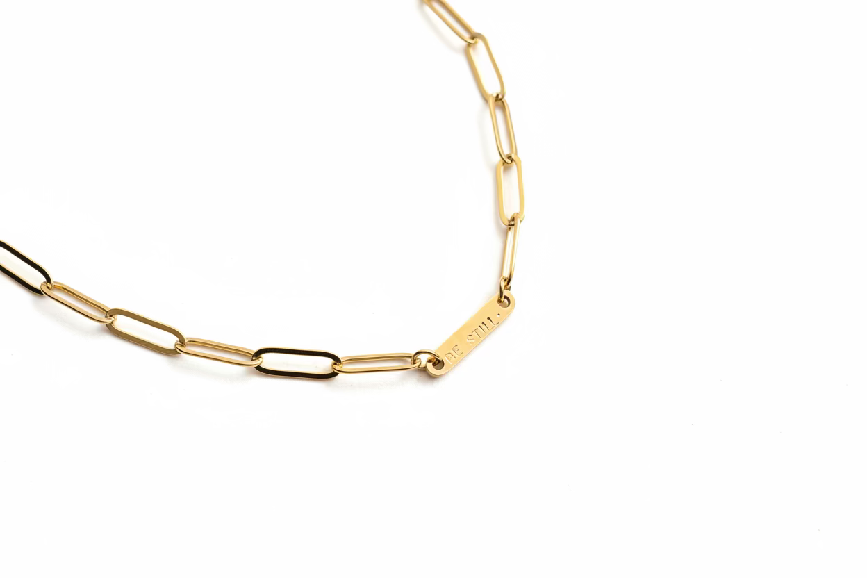 Word Bar paperclip necklace