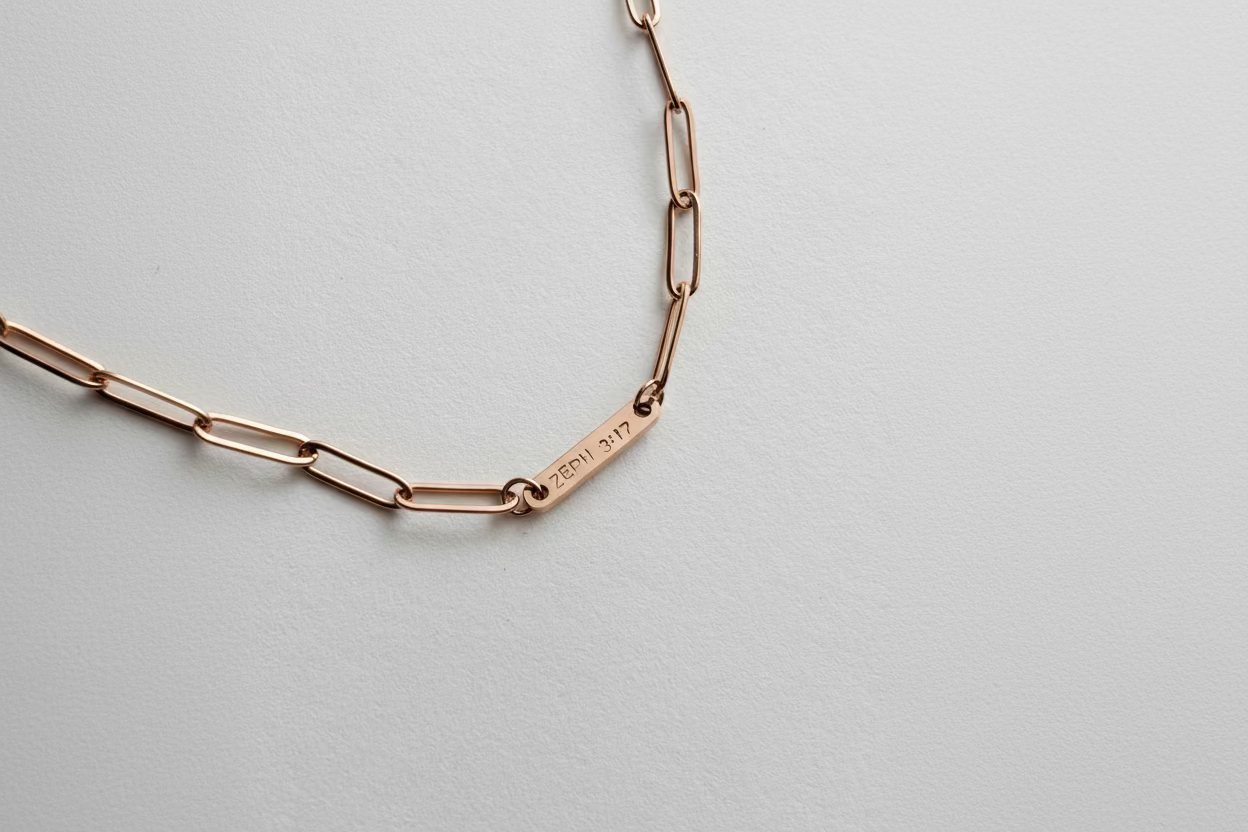 Word Bar paperclip necklace