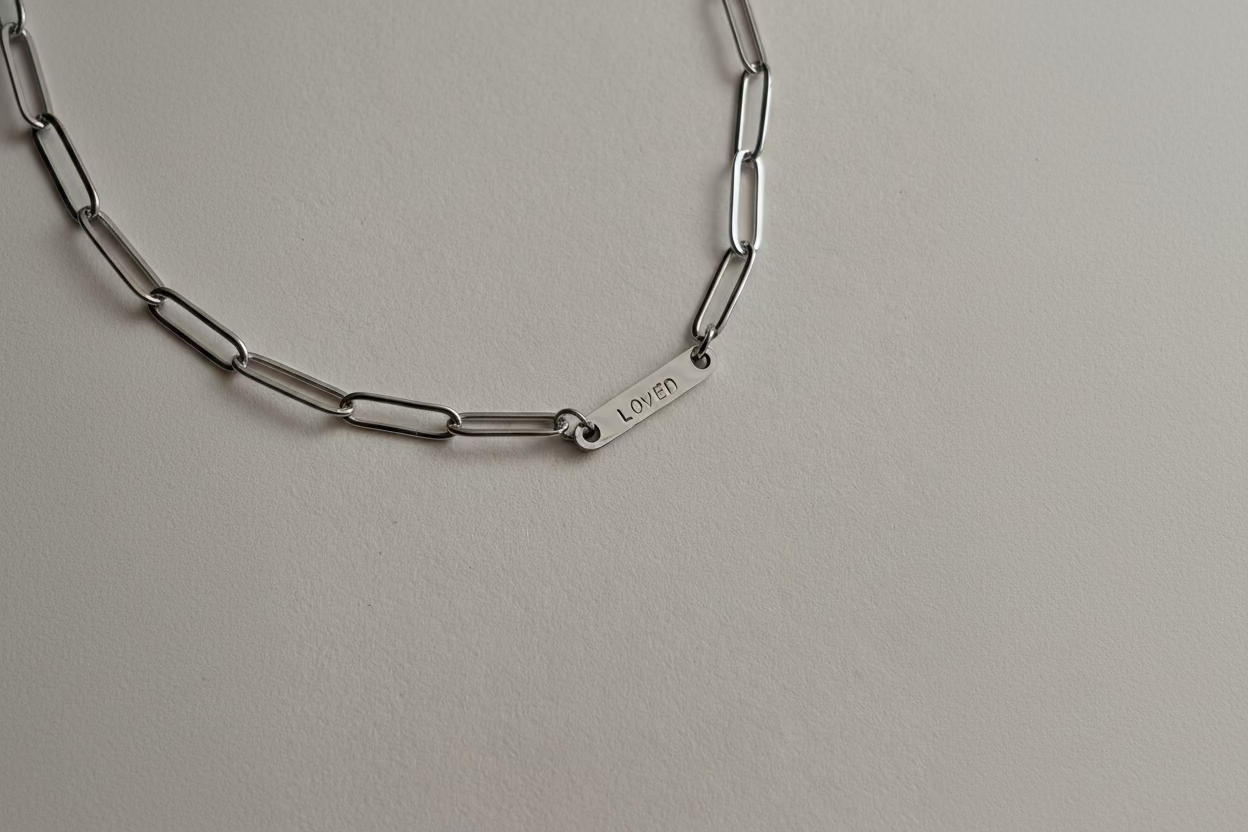 Word Bar paperclip necklace