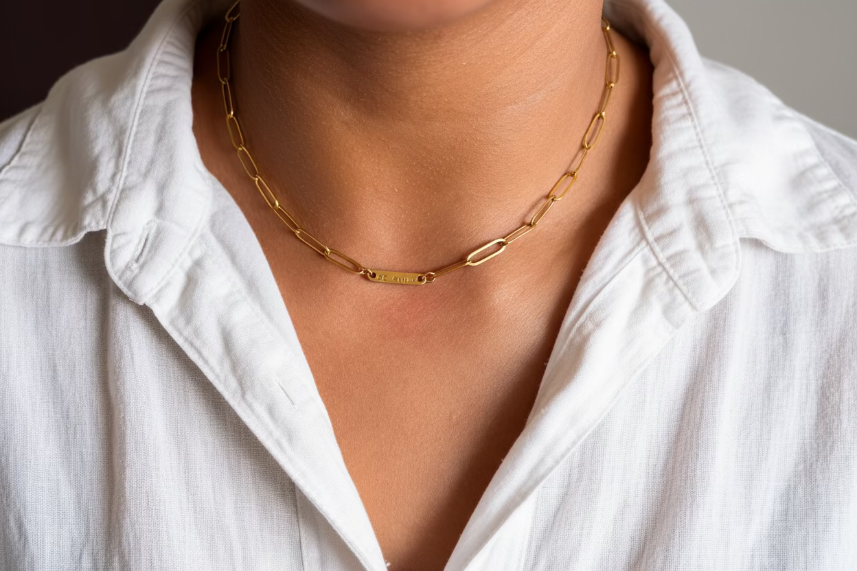 Word Bar paperclip necklace