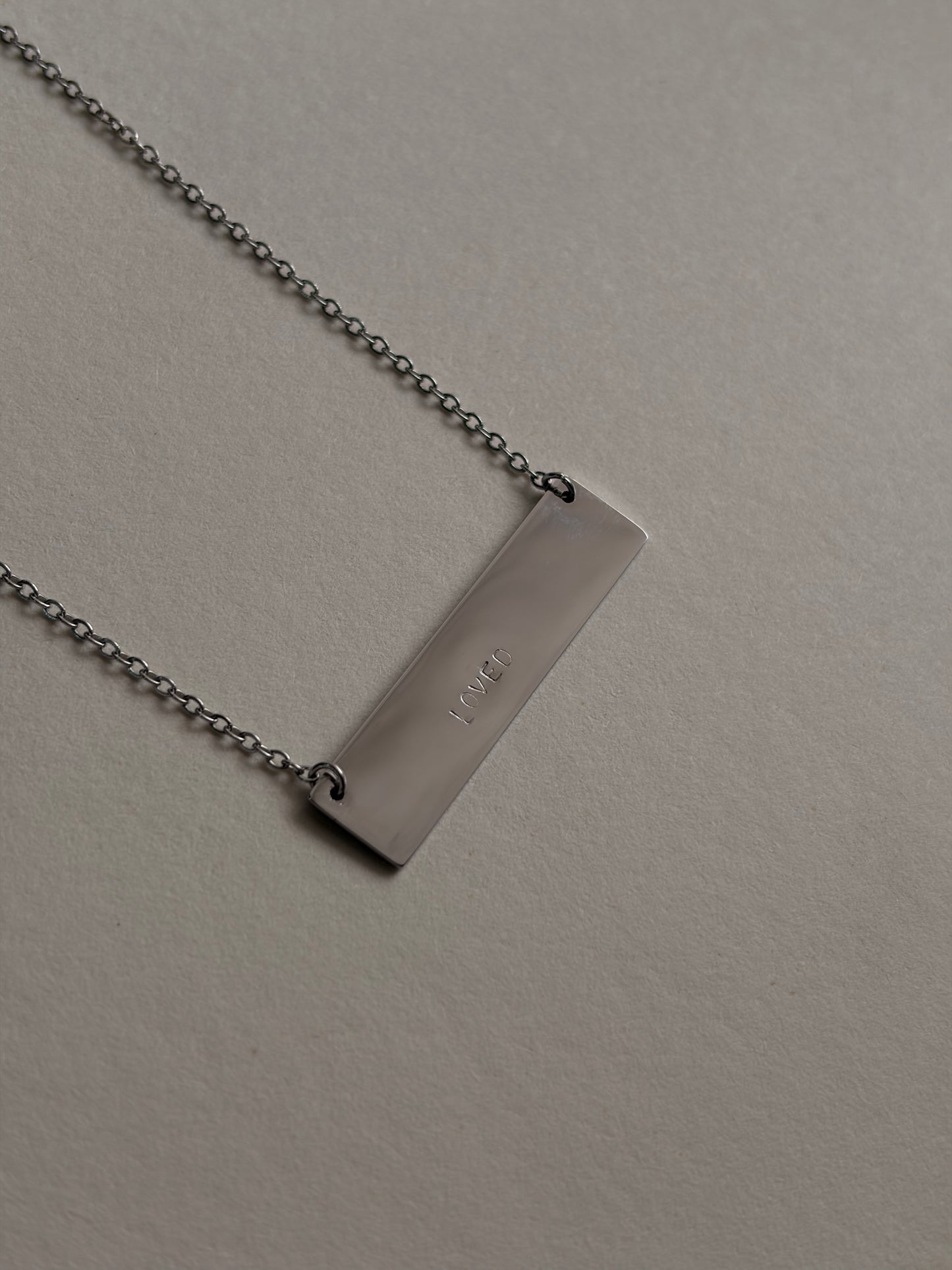 Silver bar necklace mini Customizable