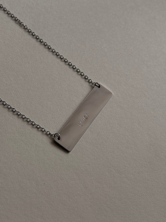 Silver bar necklace mini Customizable