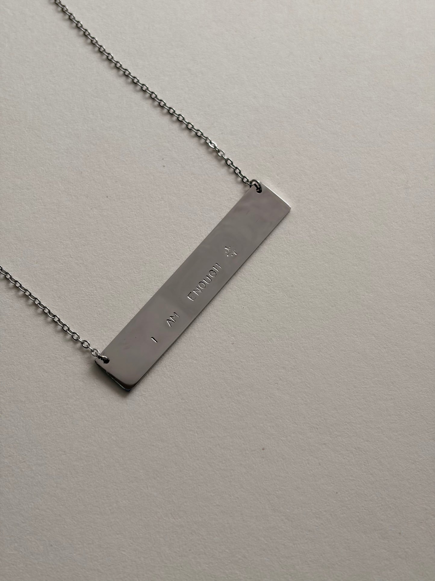 Silver bar necklace Maxi (Customizable)
