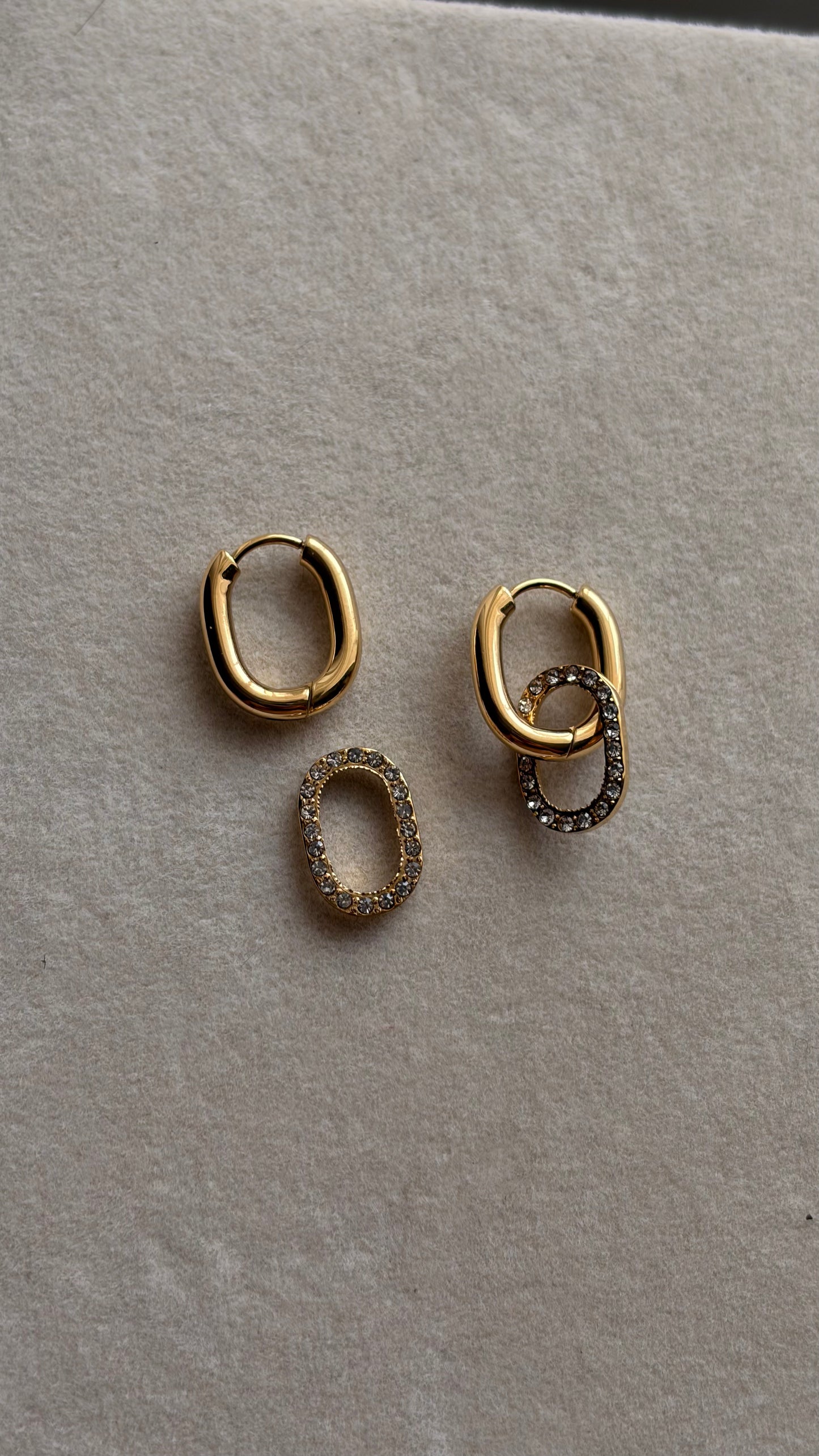 Pave link earrings