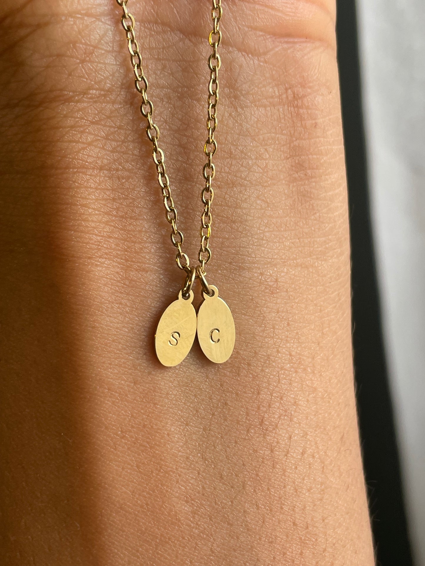 Oval charm necklace
