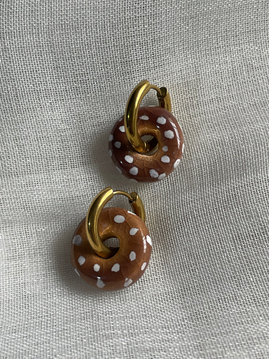 Donut hoop earrings