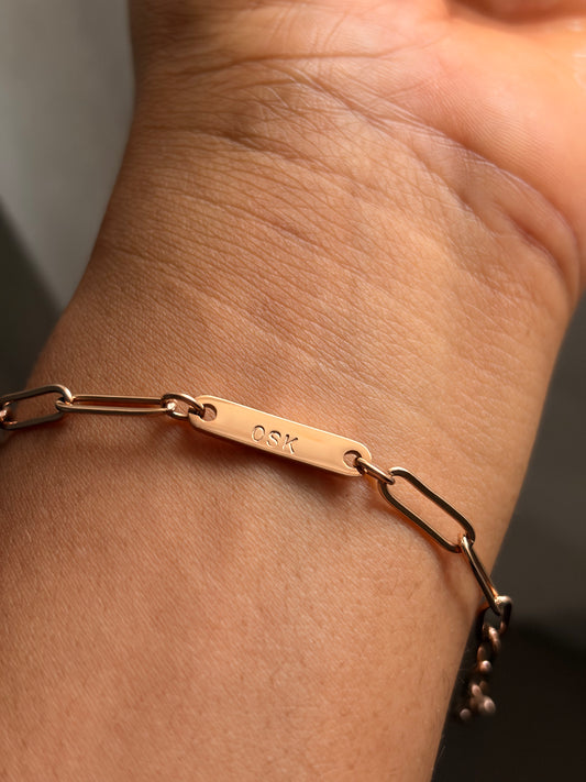 Word bar Paperclip bar bracelet