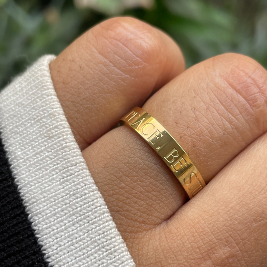 'Peace, Be Still' Mini Affirmation Ring (Size 8)