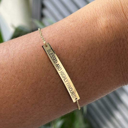 Blessed and Highly Favoured Affirmation bracelet - Gold-Kelly Praise