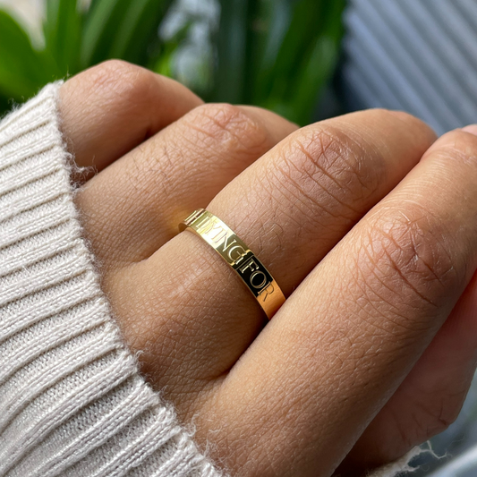 'Worth Dying for' Mini affirmation ring (Size 9)
