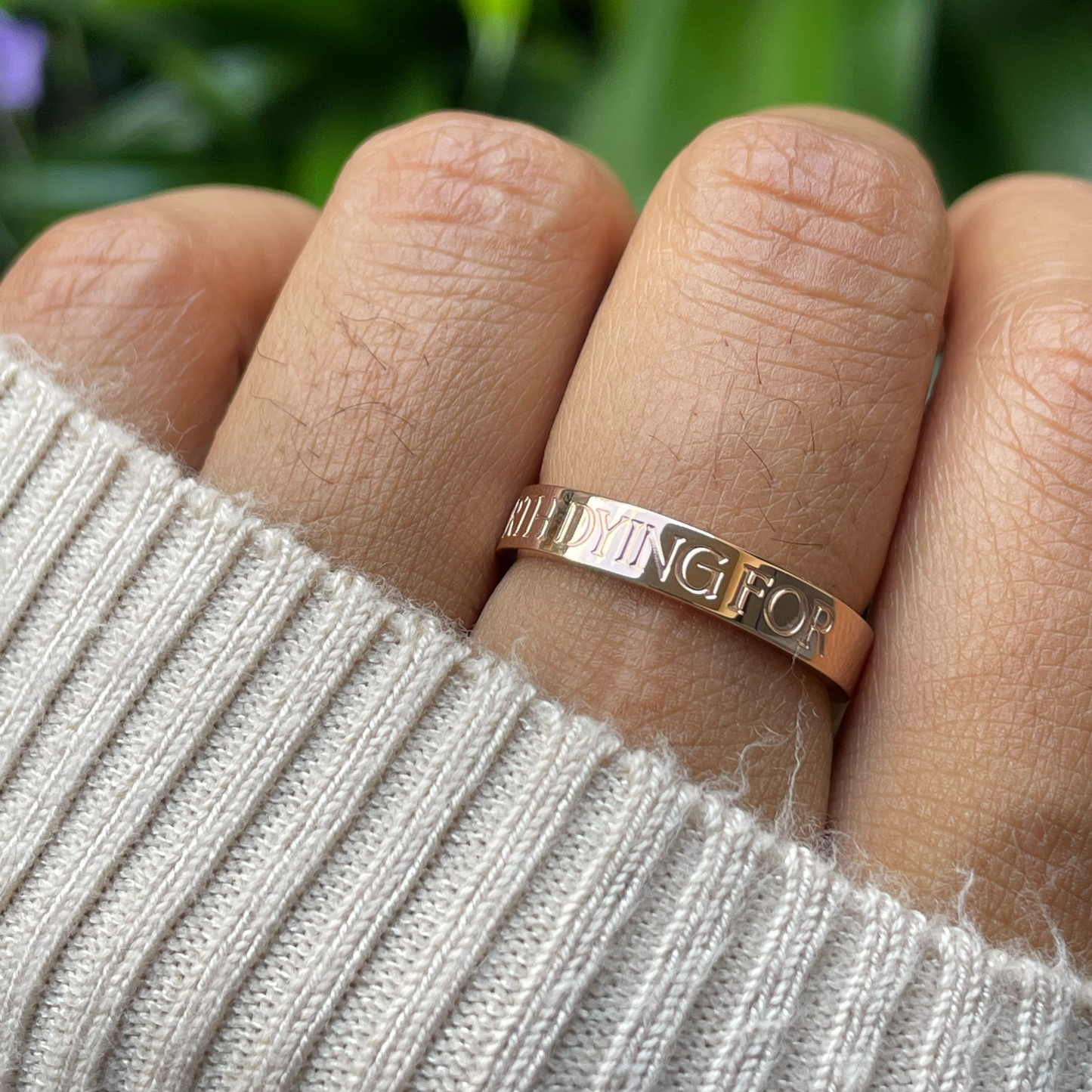 'Worth Dying for' Mini affirmation ring (Size 9)
